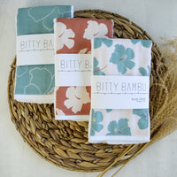 Tropical Baby Gift Set - Hibiscus Print Newborn Gift Set - Colorful Botanical Gift for Mom to Be - Made in Maui, Hawaii