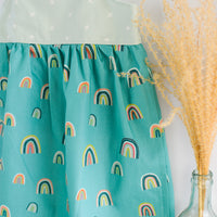 SALE - Girls Rainbow Sundress - Toddler Dress - Baby Girl Dress - Teal Blue Girls Dress - Tie Strap Girls Dress - Summer Dress Made in Hawaii USA