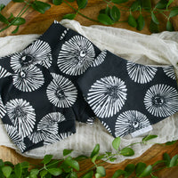 Gift Box | Opihi Shells on Black | Organic Knit Shorts & Baby Bib | Gender-Neutral Gift Made in Maui, Hawaii USA
