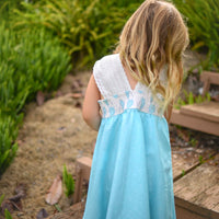 Handmade Girls' Kalo Print Twirly Dress with Lace Straps | Toddler & Baby Girl Dress | Made in Hawaii