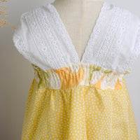 SAMPLE SALE DRESS - Angel's Trumpet in Yellow Twirly Dress with Lace Straps