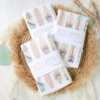 Hawaii Baby Gift, Surfer Girl Surfboards Baby Shower Gift, Burp Cloth Set, Handmade in Maui