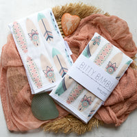 Surfer Girl Burp Cloth - Baby Gift - Boho Surfboards - Nautical Layette Gift- Made in Maui, Hawaii USA
