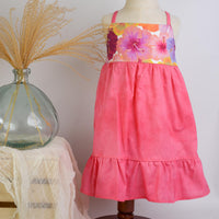 Girls Dress - Bright Multi Colored Hibiscus Print - Toddler Dress - Baby Girl Dress - Small Batch Ethically Made in Maui, Hawaii USA