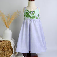 Handmade Hawaiian Girls Twirl Dress - Crownflower (Pua Kalaunu)