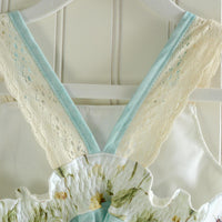 Girls Dress - Dragonfly Botanical Print with Twirly Skirt and Lace - Toddler Dress - Baby Girl Dress - Handmade in Maui, Hawaii USA