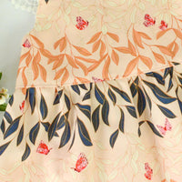 Handmade Girls' Butterfly and Lace Dress | 100% Cotton | Shirred Back and Lace Trimmed| Made in Maui, Hawaii