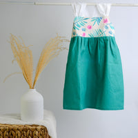 SAMPLE SALE DRESS - Floral Green with Lace - Size 1/2 yr. Only