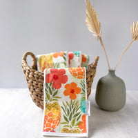 Hawaii Baby Gift, Pineapples and Hibiscus Print Baby Shower Gift, Burp Cloth Set, Handmade in Maui