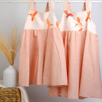 SAMPLE SALE DRESS - Hummingbird Twirly Dress with Lace Straps