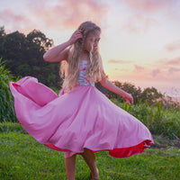 SALE | Girls Dress - Twirly, Pink Tropical Print, Soft Knit Dress for Baby, Toddler, Youth and Tween Girls