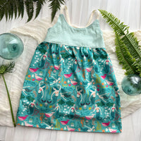 SALE - Mermaid Themed Print Girls Dress - Girls Dress for Toddler, Youth - Made in Maui, Hawaii USA