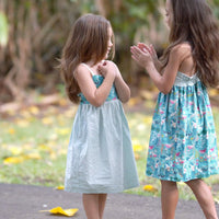 SALE - Mermaid Themed Print Girls Dress - Girls Dress for Toddler, Youth - Made in Maui, Hawaii USA