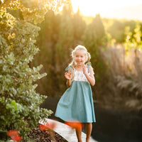 SALE - Girls Dress - Twirly Toddler Dress - Baby Girl Dress - Cone Shell Print Girls Dress - Teal, Black and White - Summer Dress