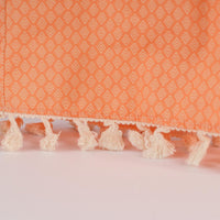 Close up of cotton fringe trim details