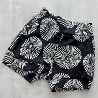 Eco-Friendly Organic Knit Baby Shorts | Opihi Shell Design on Black | Gender Neutral, Soft & Comfy Diaper Cover, or Shorts