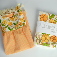 Handmade Baby Girl Gift Box | Puakenikeni Flower Print Dress & Burp Cloth Set | Size 6-12 Months | Made in Maui, Hawaii