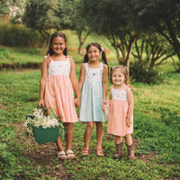 Dragonfly Girls Dress | Botanical Toddler Sundress, Lace Strap Back, Twirly Skirt | Garden Inspired, Handmade in Maui