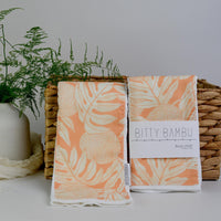 Hawaiian Baby Burp Cloth - Ulu Breadfruit Print in Peach - Tropical Baby Gift - Handmade in Hawaii