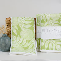 Hawaiian Baby Burp Cloth - Ulu Breadfruit Print - Tropical Baby Gift - Handmade in Hawaii