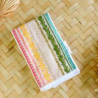 Hawaii Baby Gift, Rainbow Flower Lei Print Baby Shower Gift, Tropical Burp Cloth Set, Handmade in Maui