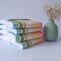 Hawaii Baby Gift, Rainbow Flower Lei Print Baby Shower Gift, Tropical Burp Cloth Set, Handmade in Maui