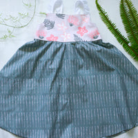 Handmade Girls' Lei Garden Dress | Plumeria and Ohia Flowers | Twirly Dress | 100% Cotton | Made in Hawaii