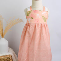 SAMPLE SALE DRESS - Lei Garden Peach Twirly Dress - Size 2/3 and 3/4 yr. only