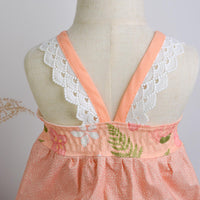 SAMPLE SALE DRESS - Lei Garden Peach Twirly Dress - Size 2/3 and 3/4 yr. only