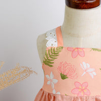 SAMPLE SALE DRESS - Lei Garden Peach Twirly Dress - Size 2/3 and 3/4 yr. only
