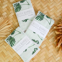 Hawaii Baby Gift, Monstera Print Baby Shower Gift, Tropical Burp Cloth Set, Handmade in Maui