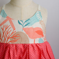 SAMPLE SALE DRESS - Shell Print in Red - Size 5/6 yr. Only