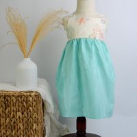 SAMPLE SALE DRESS - Ocean Print with Ric Rak Adjustable Straps - Size 2/3 yrs. Only