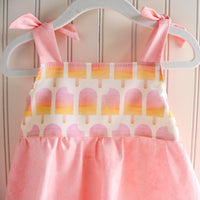 Girls Dress - Ombre Popsicles with Pink Twirly Skirt and Adjustable Straps - Baby, Toddler or Kid's Dress - Handmade in Maui, Hawaii USA