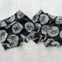 Knit Shorts - Opihi on Black- Made with organic cotton knit - Baby, Toddler Shorts - Handmade in Maui, Hawaii