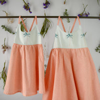 SALE | Handmade Girls' Palm Trees Dress with Twirly Skirt | Toddler & Baby Girl Dress | 100% Cotton | Made in Hawaii