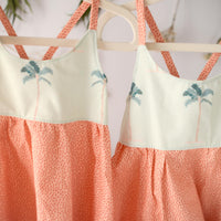 SALE | Handmade Girls' Palm Trees Dress with Twirly Skirt | Toddler & Baby Girl Dress | 100% Cotton | Made in Hawaii
