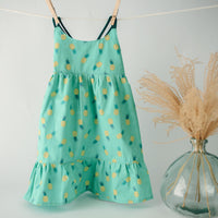 SALE - Limited Edition Pineapples Print Tiered Dress - Made in Hawaii USA
