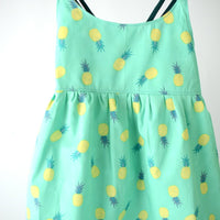 SALE - Limited Edition Pineapples Print Tiered Dress - Made in Hawaii USA