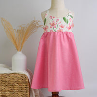 Handmade Hawaiian Girls Twirl Dress - Plumeria Print