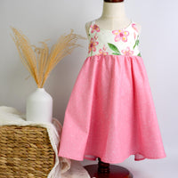 Handmade Hawaiian Girls Twirl Dress - Plumeria Print