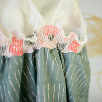 Handmade Girls' Lei Garden Dress | Plumeria and Ohia Flowers | Twirly Dress | 100% Cotton | Made in Hawaii