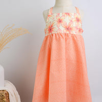 SAMPLE SALE DRESS - Plumeria Twirly Dress in Peach