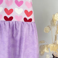 Valentine's Day Girls Dress | Hearts and Love You Pocket Dress | Handmade on Maui, Hawaii USA