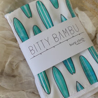 Surf Baby Burp Cloth - Baby Boy Burp Cloth - Ocean Print - Nautical - Newborn, Baby Shower, Baby to Be Gift Idea - Made in Maui, Hawaii