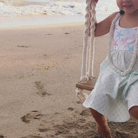 Girls Dress - Starfish and Checkered Print - Baby, Toddler or Kid's Dress - Handmade in Maui, Hawaii USA