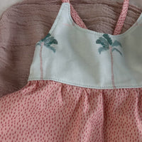 SALE | Handmade Girls' Palm Trees Dress with Twirly Skirt | Toddler & Baby Girl Dress | 100% Cotton | Made in Hawaii