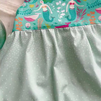 SALE - Mermaid Themed Print Girls Dress - Girls Dress for Toddler, Youth - Made in Maui, Hawaii USA