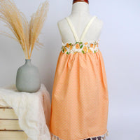 Handmade Girls' Puakenikeni Dress with Fringe | Toddler & Baby Girl Dress | 100% Cotton | Made in Hawaii