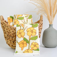 Hawaii Baby Gift, Puakenikeni Flower Print Baby Shower Gift, Tropical Burp Cloth Set, Handmade in Maui